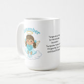 12月Birthstoneの天使のブルネット コーヒーマグカップ (正面左)