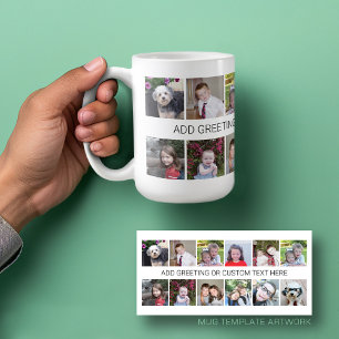 12枚の写真と1行の文字 コーヒーマグカップ