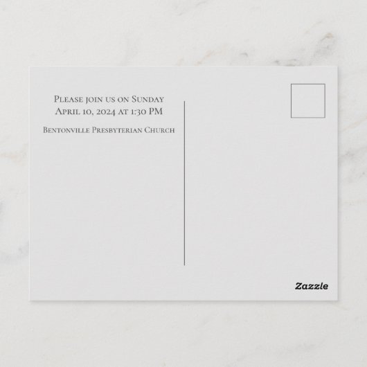 12枚の写真を使ったコラージュ葬儀 ポストカード (裏面)