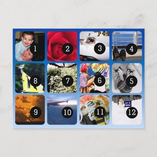 12枚の写真を郵送する ポストカード (正面)