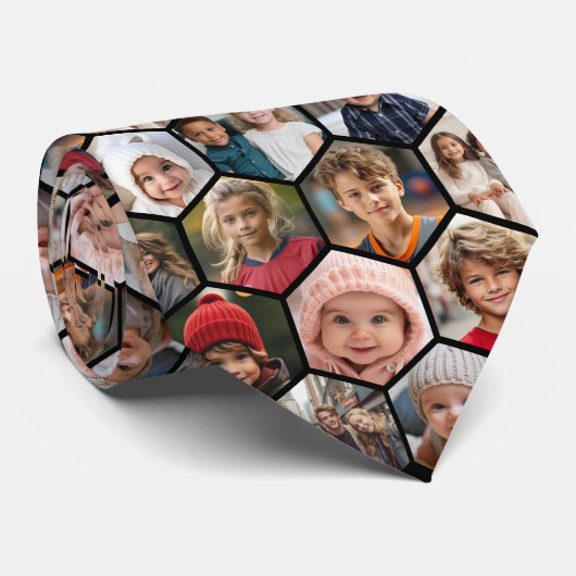 12枚の写真カスタムでフォトコラージュを作成する ネクタイ (ロール)