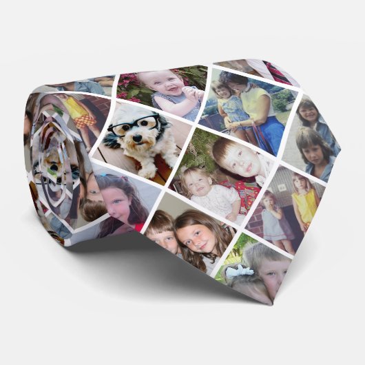 12枚の写真カスタムでフォトコラージュを作成する ネクタイ (ロール)