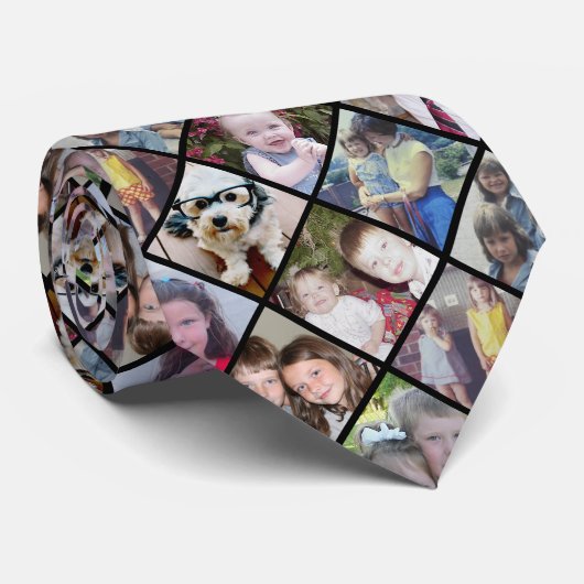 12枚の写真カスタムでフォトコラージュを作成する ネクタイ (ロール)