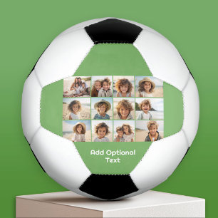 12枚の写真グリッドコラージュ - Sage Green - モダンタイプ サッカーボール