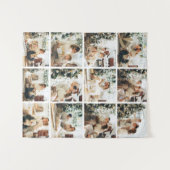 12枚の写真コラージュ家族の写真 タペストリー (正面(横))