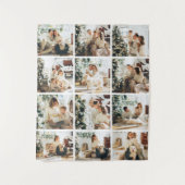 12枚の写真コラージュ家族の写真 タペストリー (正面)