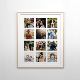 12枚の写真コラージュ ポスター