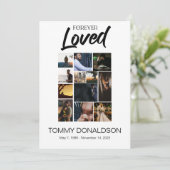 12枚の写真コラージュ 永遠に愛された 葬儀プログラム 招待状 (スタンド正面)