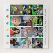 12枚の写真コラージュLOVE for MOM redスクリプト ジグソーパズル (横)