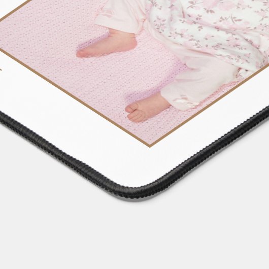 12枚の写真引用文家族の名前ホワイト デスクマット (コーナー)