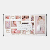 12枚の写真引用文家族の名前ホワイト デスクマット (キーボード&マウス)