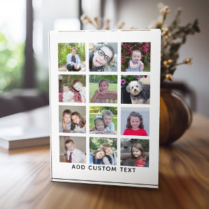 12枚の写真 - モダンコラージュ - テキスト付きホワイト フォトブロック