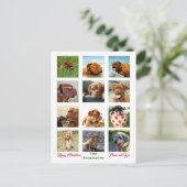 12枚の写真 家族の写真 ✨ コラージュ クリスマス ポストカード (スタンド正面)