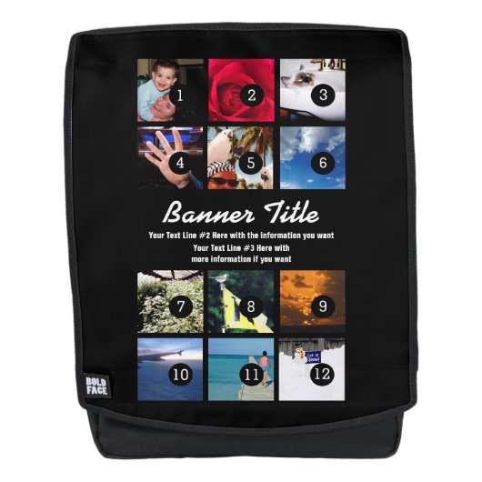 12枚の画像を使って自分のデコを簡単に作る バックパック (正面)