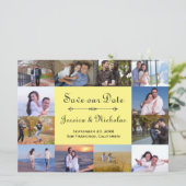 12枚フォトコラージュ イエロー - 6x8 Save the Date セーブザデート (スタンド正面)
