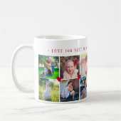 12枚フォトコラージュ LOVE for BEST DAD 赤文字 コーヒーマグカップ (左)