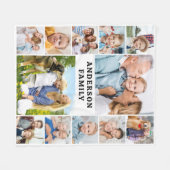 12枚ユニーク写真コラージュかわいいシンプル家族 フリースブランケット (正面(横))