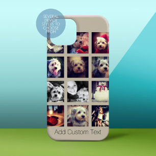 12正方形の写真コラージュとトープ背景 Case-Mate iPhone 14 PLUSケース