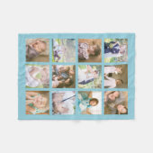 12正方形フォトコラージュ編集可能カラー フリースブランケット (正面(横))