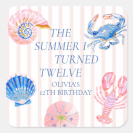 12歳になった夏 海辺の12歳の誕生日 スクエアシール