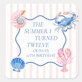 12歳になった夏 海辺の12歳の誕生日 スクエアシール