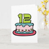 12歳のお誕生日ケーキ カード (黄色い花)