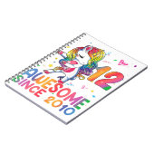 12歳のギフト女の子10代ダビングUnicorn 12日 ノートブック (左側)