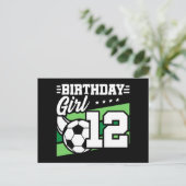 12歳のサッカーフットボール 12歳の誕生日プレゼント 女の子 ポストカード (スタンド正面)