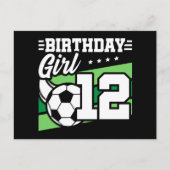 12歳のサッカーフットボール 12歳の誕生日 女の子 ポストカード (正面)