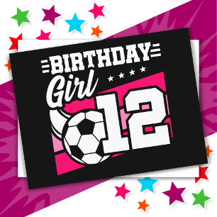 12歳のサッカーフットボール 12歳の誕生日 女の子 ポストカード
