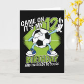 12歳のサッカー少年 12歳の誕生日 サッカー カード (黄色い花)