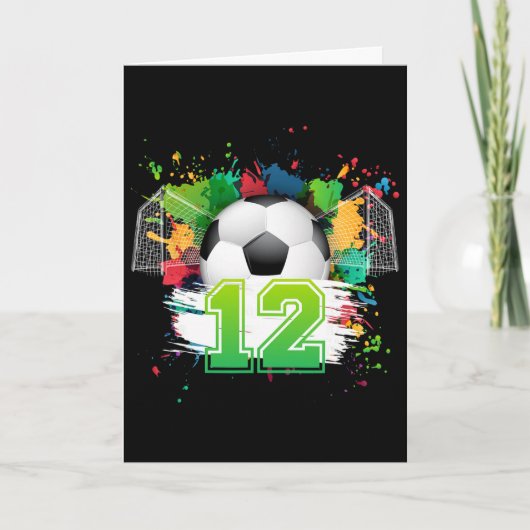 12歳のサッカー誕生日会 12歳 サッカー少年 カード (正面)
