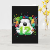 12歳のサッカー誕生日会 12歳 サッカー少年 カード (黄色い花)