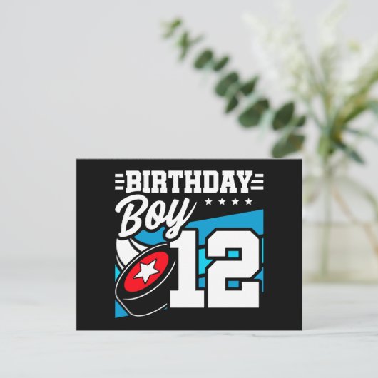 12歳のハッカーパーティテーマ 12歳の誕生日男子 ポストカード (スタンド正面)