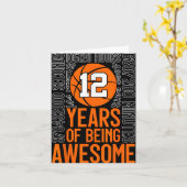 12歳のバスケットボール素晴らし12誕生日 カード (黄色い花)