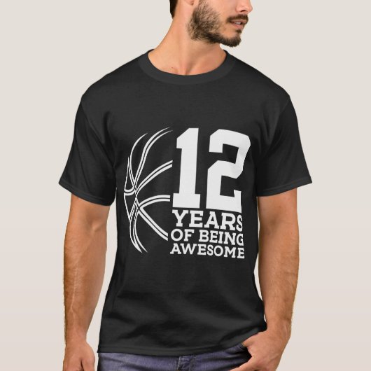 12歳のバスケットボール素晴らし12誕生日 Tシャツ (正面)