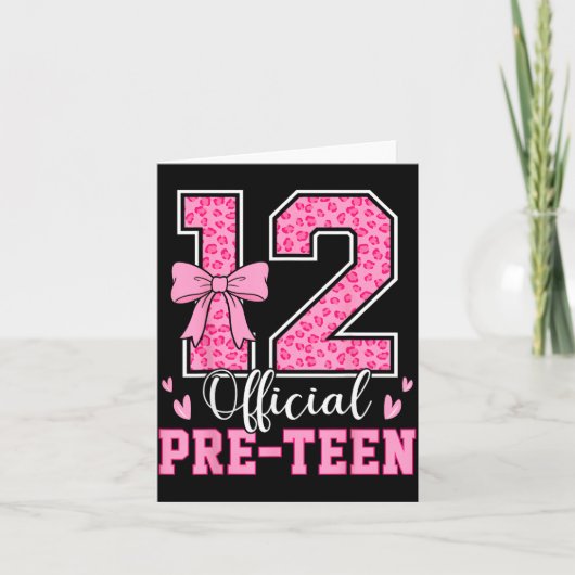 12歳のプレティーン豹の女の子 12歳の誕生日 カード (正面)