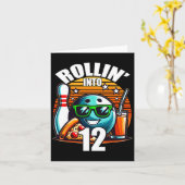 12歳のボーリング誕生パーティー12歳の誕生日 カード (黄色い花)