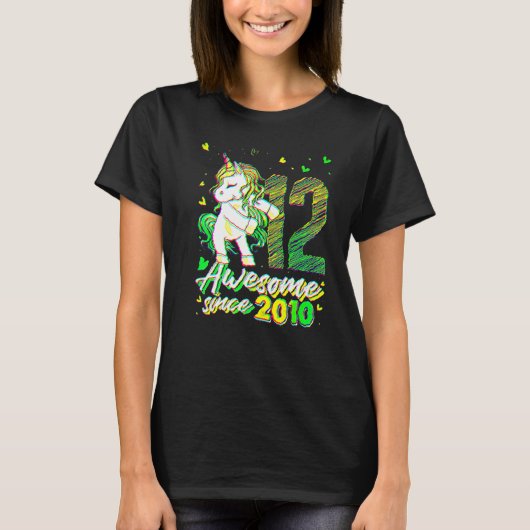 12歳のユニコーン フロッシング 12歳の誕生日 ユニコーン Tシャツ (正面)