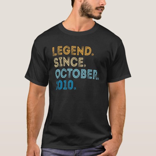 12歳の伝説2010年10月12誕生 Tシャツ (正面)