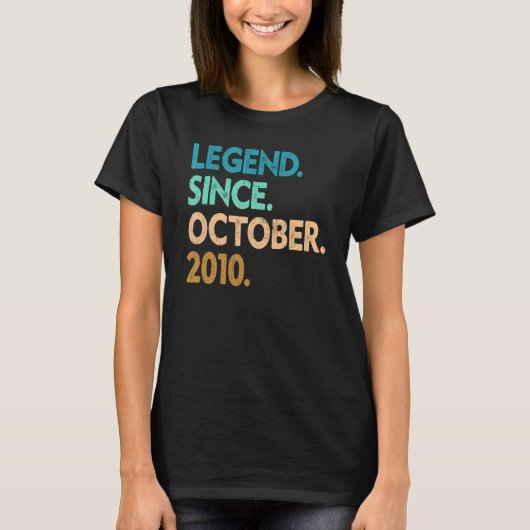 12歳の伝説2010年10月12誕生 Tシャツ (正面)