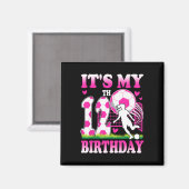 12歳の女の子の誕生日サッカーパーティー 12歳の誕生日 マグネット (正面/裏面)
