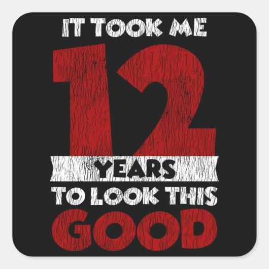 12歳の日私は良い12誕生日に見えた スクエアシール (正面)