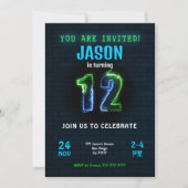 12歳の男の子の誕生日招待状 招待状 (正面)