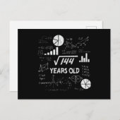 12歳の誕生日おしゃれ数学ギフト ポストカード (正面/裏面)