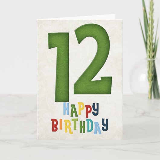 12歳の誕生日おめでとうカードデザイン3 カード (正面)