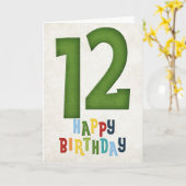 12歳の誕生日おめでとうカードデザイン3 カード (黄色い花)