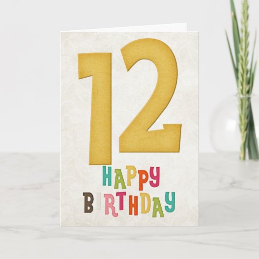 12歳の誕生日おめでとうカードデザイン カード (正面)