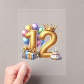 12歳の誕生日おめでとう アクリル招待状 (インサイチュ (ポータブル))
