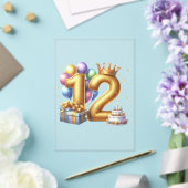 12歳の誕生日おめでとう アクリル招待状 (インサイチュ (ウェディング))